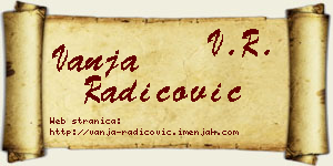 Vanja Radicović vizit kartica